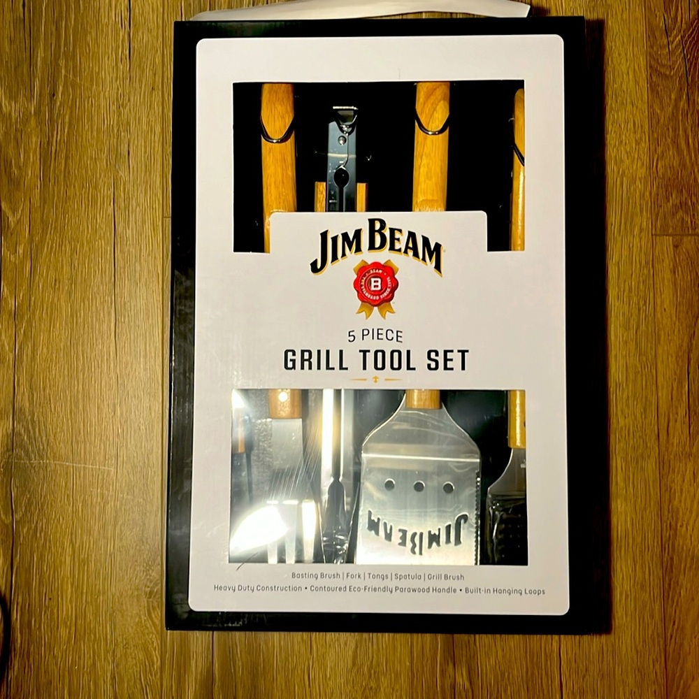 **Jim Beam 5-Piece Grill Tool Set Large**